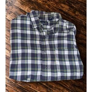 Viyella Lands’ End Cotton Wool Blend Shirt XL Plaid Hong Kong Vintage